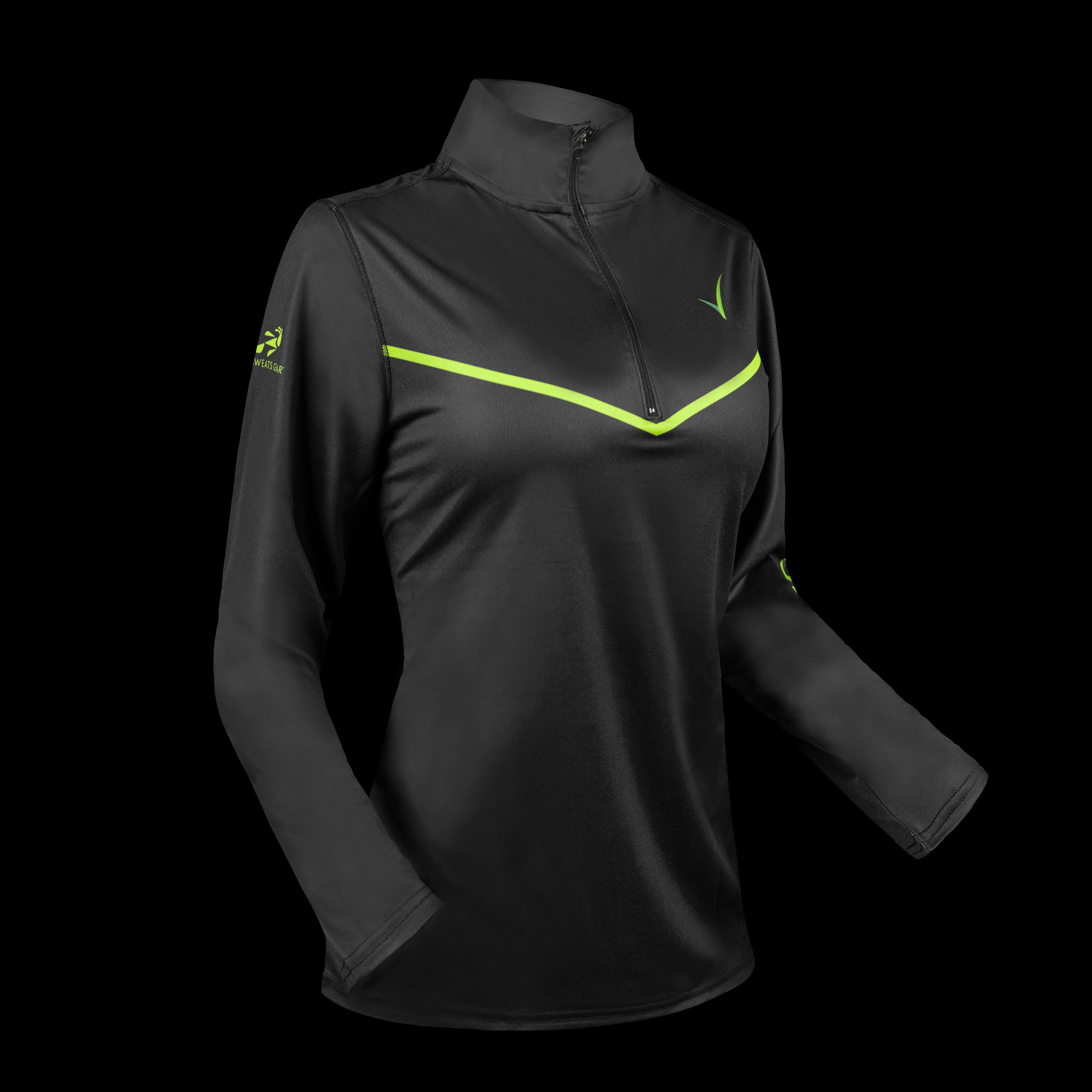 Side view of womens  repreve pullover black